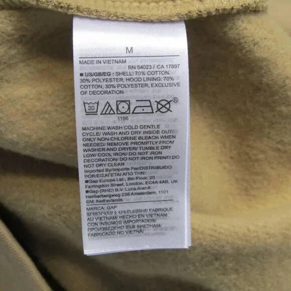 NEW GAP X DAP Mens Hoodie Perfect Khaki Beige/Navy Size M Logo Harlem Pullover